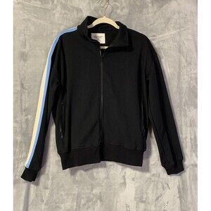 Noon Goons Mens Track Jacket Size XS Black White Blue‎ Stripe USA Made Baggy Zip